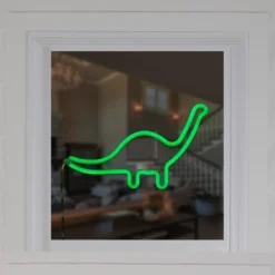 Northlight 12" Green Brontosaurus LED Lighted Neon Dinosaur Silhouette