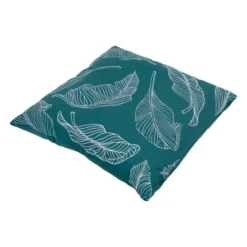 Northlight 17" Square Tropical Leaf Canvas Indoor Throw Pillow - Teal Green -Northlight GUEST 1226e97f 6b67 48e2 a884 b7757fdfff9a