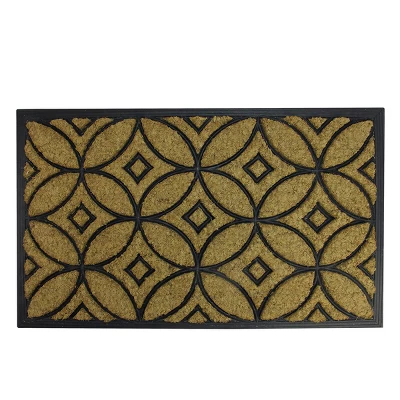 Northlight Brown And Black Geometric Doormat 30" X 18" 2 Northlight Brown And Black Geometric Doormat 30" X 18"