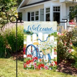 Northlight White Picket Fence Floral Outdoor Garden Flag 12.5" X 18" -Northlight GUEST 13419804 7c52 4e52 be13 6e58e418f1c6