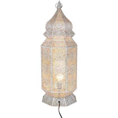 Northlight 29.5" White And Gold Moroccan Style Lantern Floor Lamp 5 Northlight 29.5" White And Gold Moroccan Style Lantern Floor Lamp - Image 3
