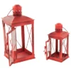 Northlight Set Of 2 Antique Red Mission Style Candle Lanterns 12.25"