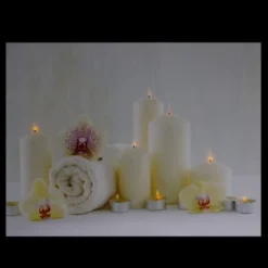 Northlight LED Lighted Candles And Orchids Spa Inspired Canvas Wall Art 15.75" -Northlight GUEST 15f2a036 47f1 40c3 a5e8 764ff791f1fe