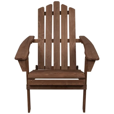 Northlight 36" Brown Classic Folding Wooden Adirondack Chair 3 Northlight 36" Brown Classic Folding Wooden Adirondack Chair
