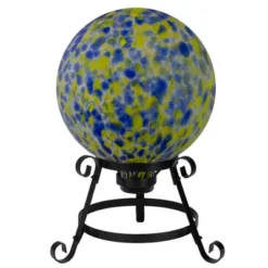Northlight 10" Yellow And Blue Outdoor Patio Garden Gazing Ball
