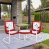 Northlight 35" Square Outdoor Retro Tulip Armchair, Red And White -Northlight GUEST 19cb69c3 4c70 4ba9 a2ab 244a0dafc50d 1