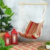 Northlight 21" X 34" Striped Hammock Chair With Padding And Wooden Bar - Red/Yellow -Northlight GUEST 1a73b52c 0e70 44a9 af30 e1de4f70e7f1