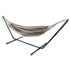 Northlight 73" X 58.5" Striped Double Brazilian Hammock - Brown/White -Northlight GUEST 1b6b07f6 b695 4eae 825e e701d4bece50