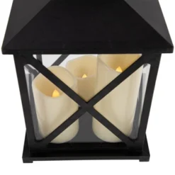 Northlight 12.5" Black Candle Lantern With 3 Flameless LED Candles -Northlight GUEST 1ee1cee3 eb9a 4e1c aa2d 936b174b0604