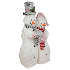Northlight 39" Lighted Snowy Tinsel Snowman Couple Outdoor Christmas Decoration -Northlight GUEST 1f6b81a1 149e 4d7a a38b 62723a6f5630
