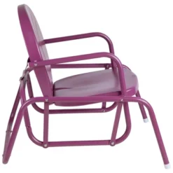 Northlight Outdoor Retro Metal Tulip Glider Patio Chair, Purple -Northlight GUEST 223865c2 8276 4df2 958d bd5a9d74809e