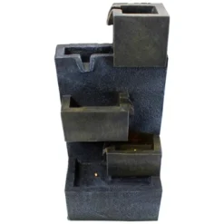 Northlight 19" Gray LED Lighted 5-Tier Rainfall Outdoor Water Fountain -Northlight GUEST 23ae17a8 e28f 4ab3 bde8 434908d5f177