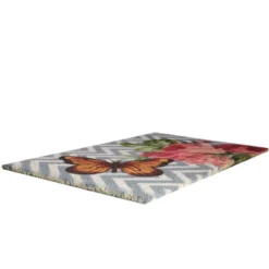 Northlight Coir Rose With A Butterfly Chevron Spring Door Mat 18" X 30" -Northlight GUEST 24277ef8 4001 425c beea 6a76b1649c9b