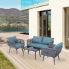 Northlight 4-Piece Caicos Outdoor Patio Conversation Set With Cushions