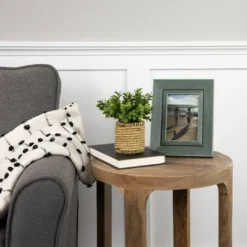 Northlight 7" Artificial Milan Leaf Bush In Rattan Basket