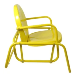 Northlight Outdoor Retro Metal Tulip Glider Patio Chair, Yellow -Northlight GUEST 36135428 1a94 4ce7 956b 24853766293f