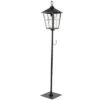 Northlight 43.75" Matte Black Candle Lantern With Wreath Holder