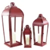 Northlight Set Of 3 Red Antique Style Candle Lanterns 23.5"