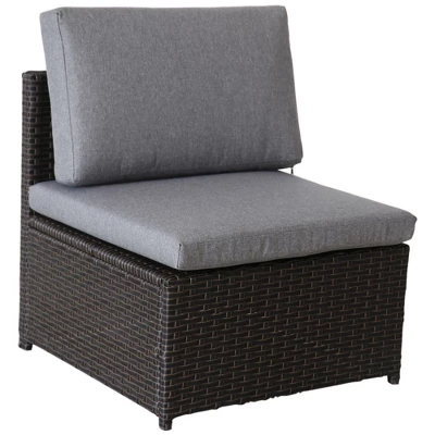 Northlight 4-Piece Savannah Resin Wicker Outdoor Patio Modular Sectional Set With Cushions 8 Northlight 4-Piece Savannah Resin Wicker Outdoor Patio Modular Sectional Set With Cushions - Image 6