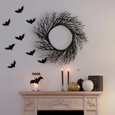 Northlight Black Twig Artificial Halloween Wreath, 24-Inch, Unlit 3 Northlight Black Twig Artificial Halloween Wreath, 24-Inch, Unlit