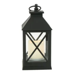 Northlight 9" LED Battery Operated Black Lantern With Flameless Candle -Northlight GUEST 4020fc2c b948 4ccf b714 01cb80d994dc
