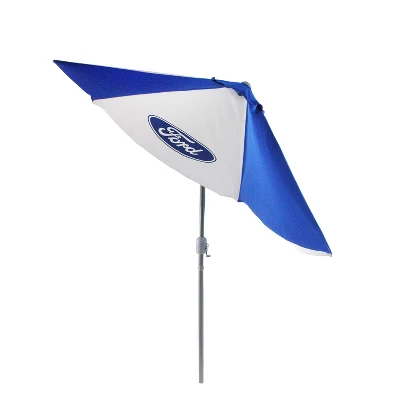 Northlight 9' Ford Officially Licenced Outdoor Patio Umbrella With Hand Crank And Tilt - Blue/White 3 Northlight 9' Ford Officially Licenced Outdoor Patio Umbrella With Hand Crank And Tilt - Blue/White