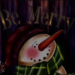 Northlight LED Lighted "Be Merry" Smiling Snowman Christmas Canvas Wall Art 11.75" X 11.75" -Northlight GUEST 42a048d7 a921 49df b47d 21f6c16c2183