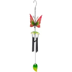 Northlight 19" Red Metal Butterfly Outdoor Garden Windchime -Northlight GUEST 4364588d b526 412b 8164 a9688f4a175e