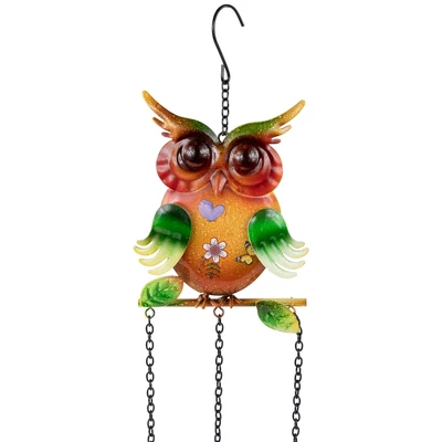 Northlight 10" Green Metal Owl Outdoor Garden Windchime 3 Northlight 10" Green Metal Owl Outdoor Garden Windchime
