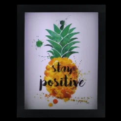 Northlight 9” LED Lighted 'Stay Positive' Pineapple Framed Light Box -Northlight GUEST 49b40cbb abec 4eee 9a83 5d5f82838a94