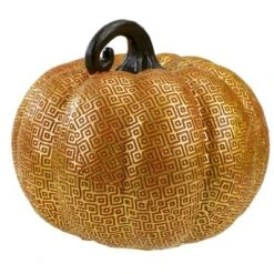 Northlight 7.5" Gold And Orange Textured Greek Key Pumpkin Fall Decoration -Northlight GUEST 4a5abfba a15e 4d20 92c7 3e295c04c835