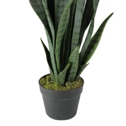 Northlight 29" Potted Two Tone Green And Black Artificial Snake Plant