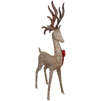 Northlight 74" LED Lighted Champagne Deer With Red Bow Outdoor Christmas Decoration 7 Northlight 74" LED Lighted Champagne Deer With Red Bow Outdoor Christmas Decoration - Image 5
