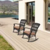 Northlight 42" Dark Brown Resin Wicker Rocker Chair With Cushion -Northlight GUEST 4ebe825f 231f 4a1a bcdb 52c330fbf4a9