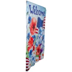 Northlight Welcome Patriotic Floral Outdoor House Flag 40" X 28" -Northlight GUEST 4f382f5d 6b84 471b 8e10 0ab0860be859