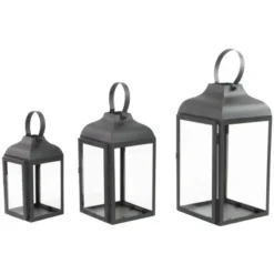 Northlight Set Of 3 Black Traditional Style Candle Lanterns 12.75" -Northlight GUEST 5088bc85 15e5 46ed 9994 ce9293da6a52