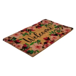 Northlight Natural Coir Blossoming Floral Outdoor Rectangular "Welcome" Doormat 18" X 30" -Northlight GUEST 52f46a51 197d 42a5 bad8 9a015b528eb0