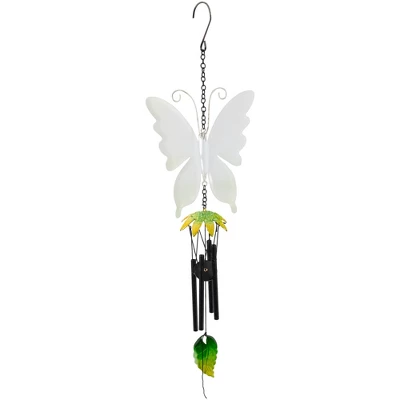 Northlight 15.75" Green Metal Butterfly Outdoor Garden Windchime 6 Northlight 15.75" Green Metal Butterfly Outdoor Garden Windchime - Image 4