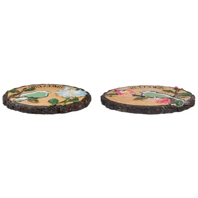 Northlight Set Of 2 Welcome Birds Outdoor Floral Garden Stones 11" 5 Northlight Set Of 2 Welcome Birds Outdoor Floral Garden Stones 11" - Image 3