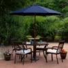 Northlight 9ft Outdoor Patio Market Umbrella With Wooden Pole, Navy Blue -Northlight GUEST 57081e50 f237 4f17 bc09 5f56c2c01bae