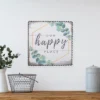 Northlight Metal Framed "Our Happy Place" Decorative Canvas Wall Art 12" -Northlight GUEST 5bddf1f1 1c7f 41af 8c49 2c2561b00be7
