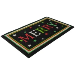 Northlight Black Coir "Merry" Christmas Doormat 18" X 30" -Northlight GUEST 5e264d58 f739 4de8 b573 963059aad3e3