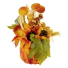 Northlight 12" Autumn Harvest Orange And Yellow Floral Pumpkin Decoration -Northlight GUEST 5e615248 061f 4af5 8323 1a5524f01e72