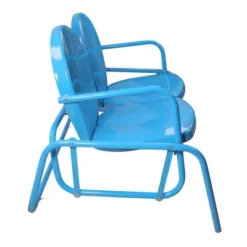 Northlight 2-Person Outdoor Retro Metal Tulip Double Glider Patio Chair, Turquoise Blue -Northlight GUEST 5f471174 e030 4ea3 b5a9 d03f0168435e