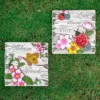 Northlight Set Of 2 Love Blooms And Welcome Friends Floral Outdoor Garden Stones 7" -Northlight GUEST 60b0b6d5 353f 4233 81ce 09b4c9814475