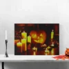 Northlight 19.5" Halloween Prelit LED Witch's Jack-O'-Lantern By Candlelight Canvas Wall Art - Orange/Yellow