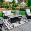 Northlight 4' X 6' Black And White Aztec Print Rectangular Outdoor Area Rug -Northlight GUEST 67f92918 6214 43ae 8bd4 cb0bbe5c8d99