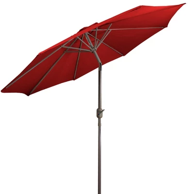 Northlight 9ft Outdoor Patio Market Umbrella With Hand Crank And Tilt, Red 7 Northlight 9ft Outdoor Patio Market Umbrella With Hand Crank And Tilt, Red - Image 5