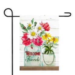 Northlight Welcome Friends Spring Bouquet Outdoor Garden Flag 12.5" X 18"