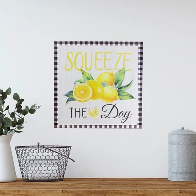 Northlight White And Black Gingham "Squeeze The Day" Decorative Lemon Wall Art 13.75" 3 Northlight White And Black Gingham "Squeeze The Day" Decorative Lemon Wall Art 13.75"